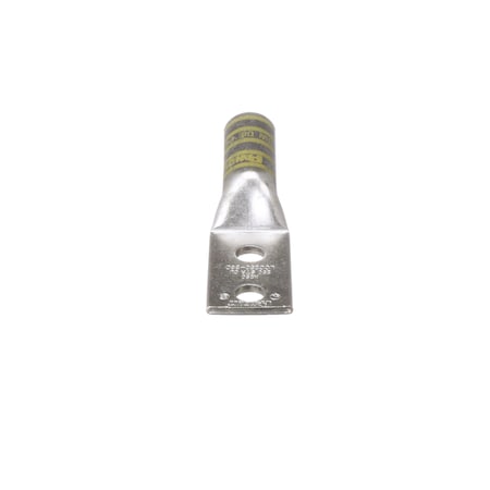 Panduit Two-Hole Compression Lug, Long Barrel, Copper, Yellow LCC250-38D-X